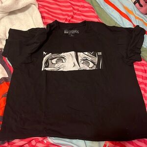 black anime eyes shirt